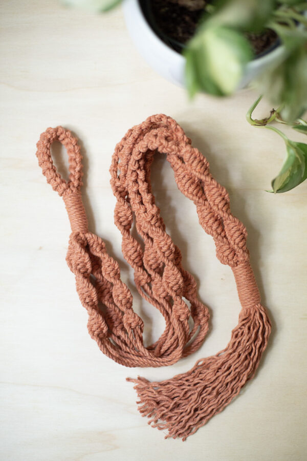 Suspension pour plantes en macramé, en coton recyclé pour pot max. 17cm – Image 5
