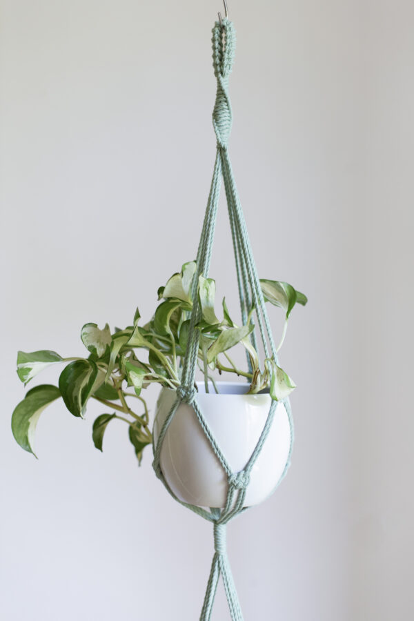 Double suspension pour plantes en macramé, pour pots max. 15cm – Image 2
