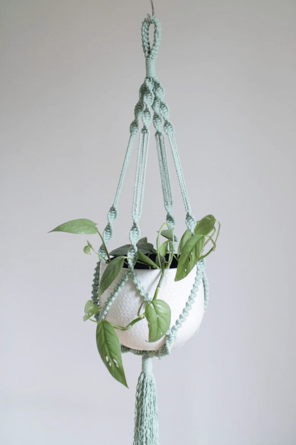 Suspension pour plantes en macramé, en coton recyclé pour pot max. 17cm – Image 4