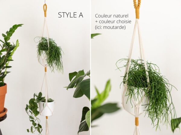 Double suspension pour Plantes en Macramé pot max. 14cm – Image 2